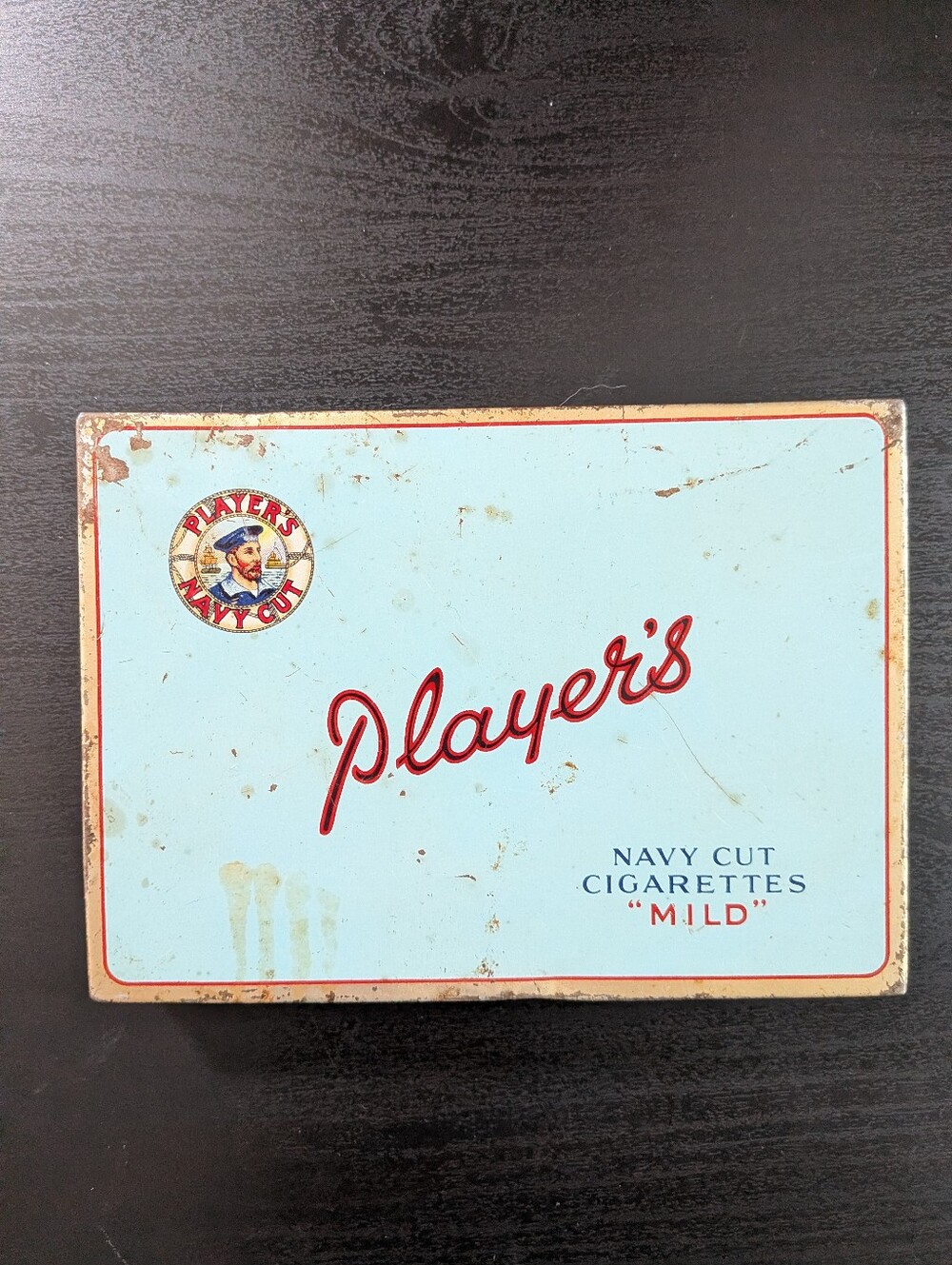 Players Navy Cut Light Blue Metal Tin